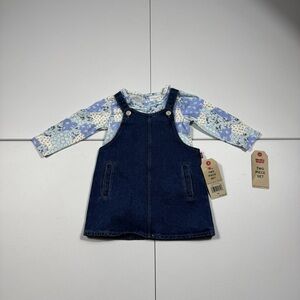 Levi's Dark Blue Denim Dress with Floral Top